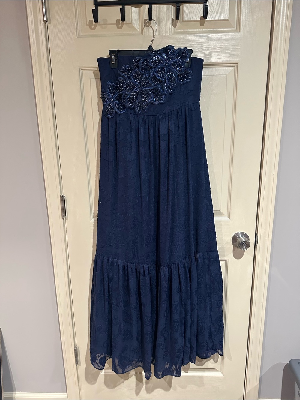 Lilly Pulitzer Navy Mollylynn Clip Beaded Maxi Dress